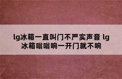 lg冰箱一直叫门不严实声音 lg冰箱嗡嗡响一开门就不响